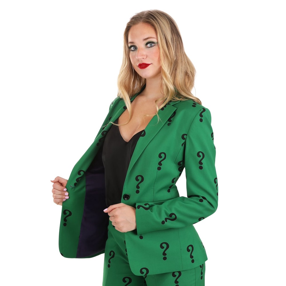 Funsuits DC Comics The Riddler Green Question Mark Blazer Jacket Size 6 NEW